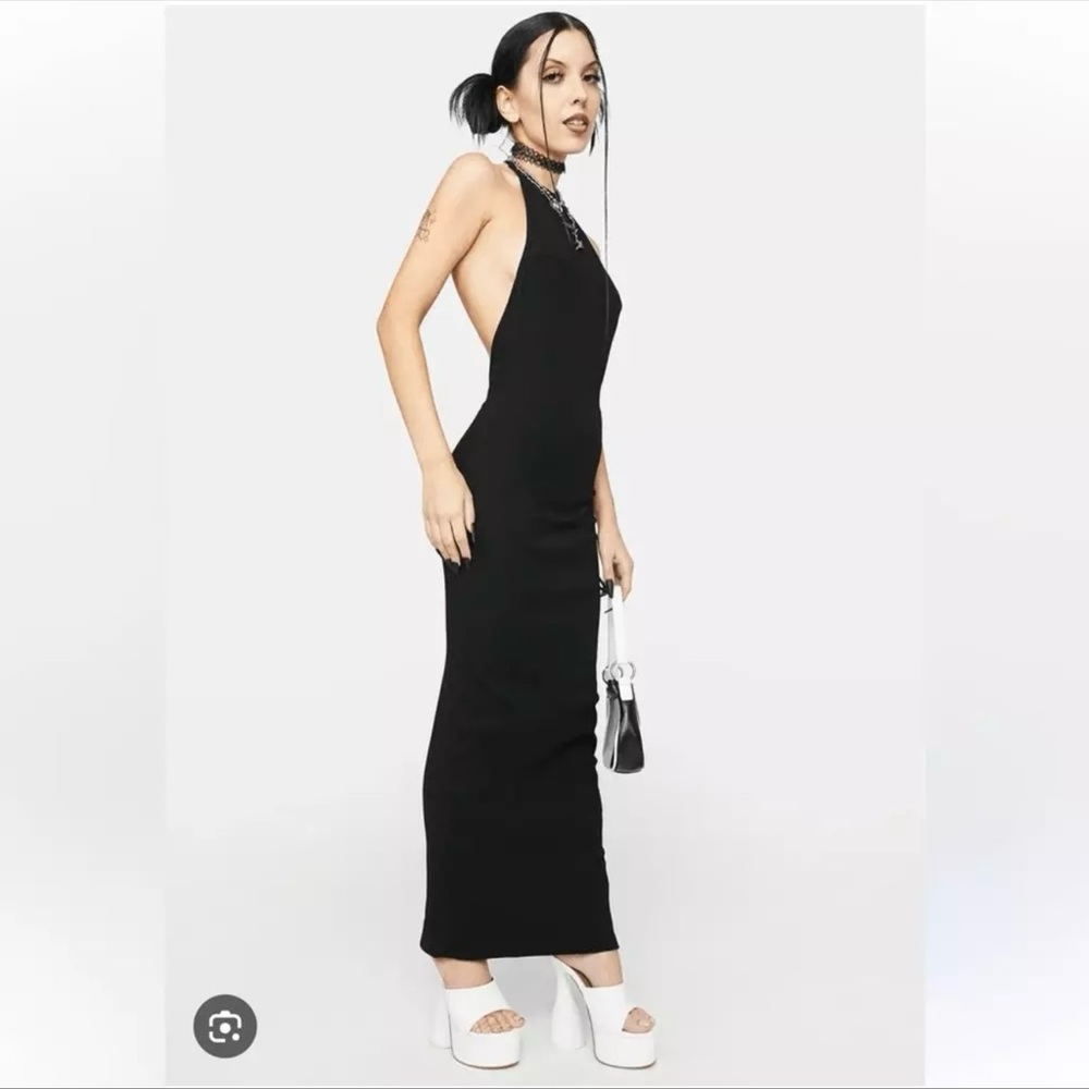 Edikted Ribbed Open Back Maxi Dress